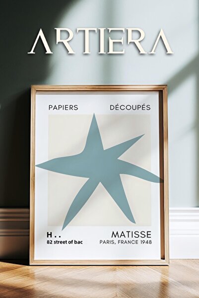 HİGUERA Σειρά Matisse Paper Cuttings Τυρκουάζ Abstract Star Ζωγραφική τοίχου ...