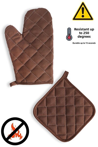 sevilya قفاز فرن مقاوم للحريق ومقبض فرن (1 قفاز 1 مقبض)