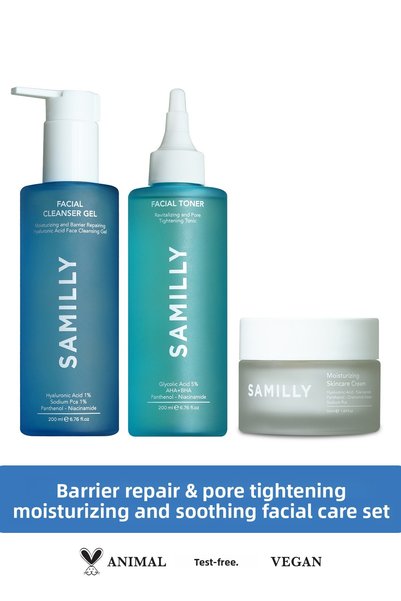 SAMILLY 3-Piece Facial Care Set – Barrier Repair, Pore Tightening & Moisturizing (Gel + Toner + Cream)