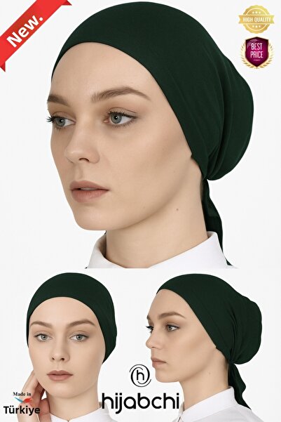 hijabchi Класическа памучна подшапка за хиджаб - с шев отпред - Zümrüt