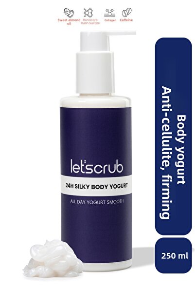 LET'SCRUB لوشن لشد الجسم ومضاد للسيلوليت - مرطب يدوم 24 ساعة، زبادي حريري للج...