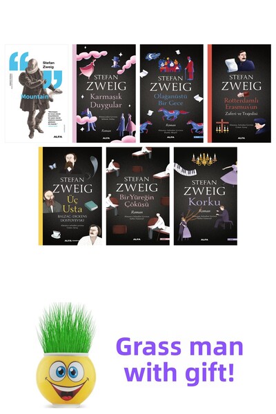 Alfa Yayınları Stefan Zweig 7 Kitap Seti + Çim Adam Hediye