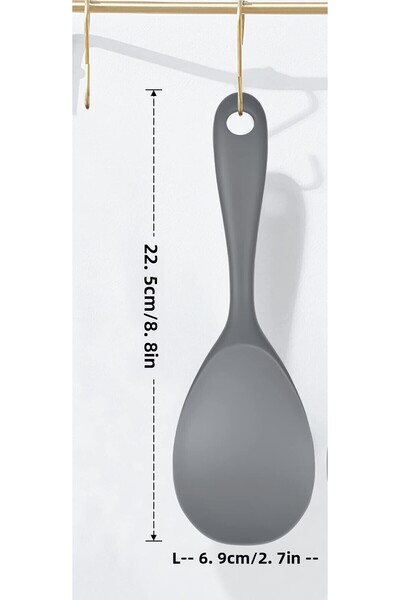 TARIK HOME 22.5cm Hard Tip Silicone Mixing Spoon, Rice Spoon Non-Stick Pan Non-Scratch 3 Color Options