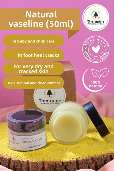 TeraPine فازلين طبيعي 50 مل، محتوى طبيعي 100٪، ترطيب مكثف، تشققات الكعب، العن...