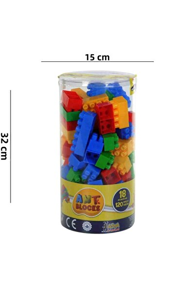 hak-iş oyuncak 120 Piece Color Block Set – Cylinder Box