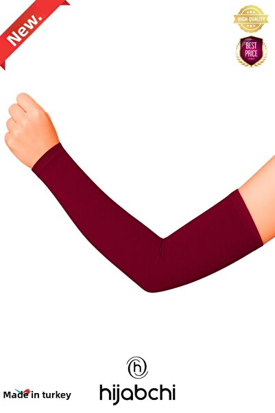 hijabchi Maneci practic pentru abaya bumbac moale Maneci pentru ruga - Viscoză material elastic - Roșu Claret