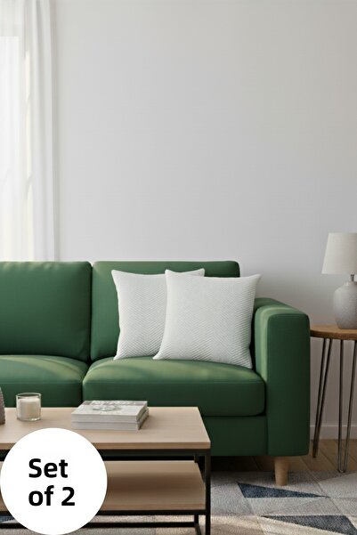 Miracolo Home 43x43 Ecru Cotton Decorative Throw Pillow Cover - 2 Pieces