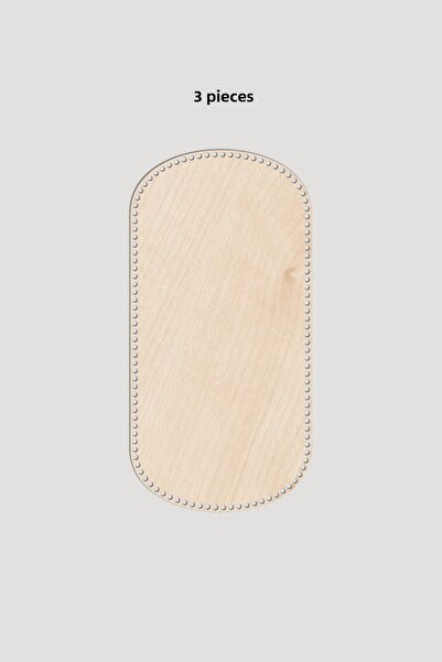 Lucena قاعدة صينية خشبية مستطيلة بيضاوية الشكل 36×38 سم 3 قطع من خشب القيقب 3 مم