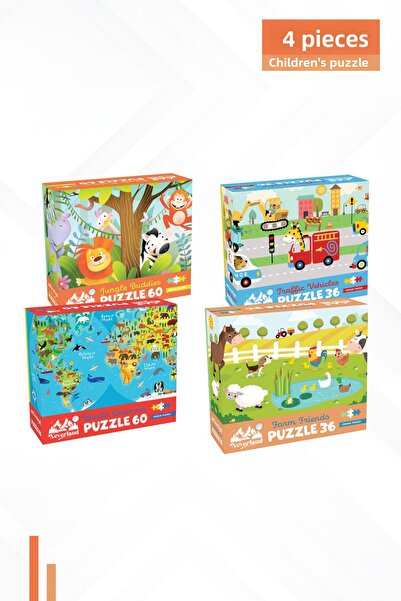 Neverland 4 Different 36 Piece and 60 Piece Children's Puzzles