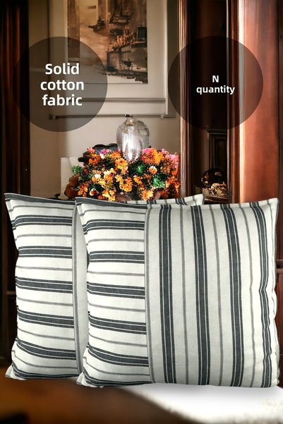 Chintar Cotton Modern Decorative Striped 2-Piece Throw Pillow / Pillowcase