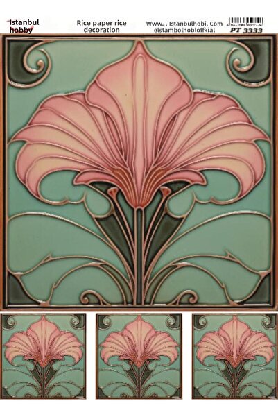 İstanbul Hobi ورق ديكور نحاسي 30×42 سم PT-3333 بأنماط متنوعة