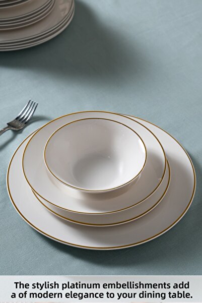 Karaca Rebeca Elegance Bone - Σετ σερβίτσιο 24 τεμαχίων για 6 άτομα χρυσό