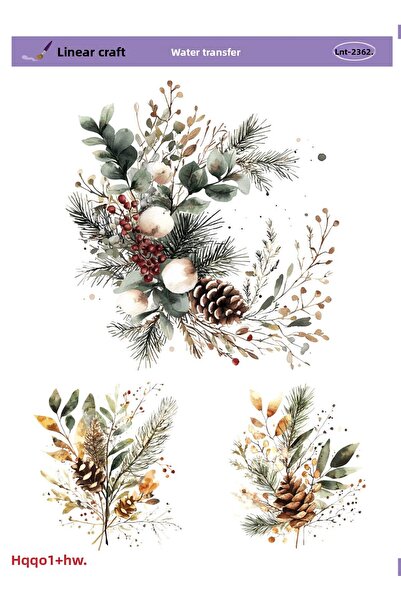 LİNEART New Year's Water Transfer No:2362-25X35Cm