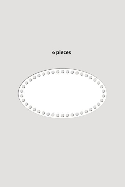 Lucena Ξύλινη Βάση Δίσκου Καλαθιού Ελλειπτική 13x23 cm 6 Τεμάχια Λευκό 3mm