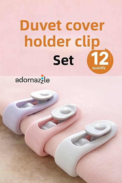 adornazzle Set de cleme pentru cearșafuri și lenjerie de pat, cleme pentru lenjerie de pat, suport pentru pilota, set de cleme pentru pilota fără ace