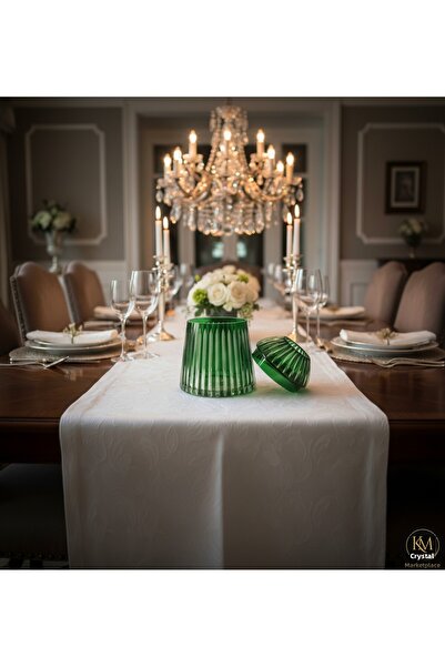 Kristal Market Handmade Cut Crystal Mercury Vertical Pattern Decorative Presentation Holder Indoor Napkin Holder