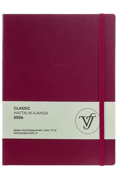 Victoria's Journals Classic 2026 Weekly Agenda A4 (19X25Cm) Hard Cover Ivory 100 Gr.