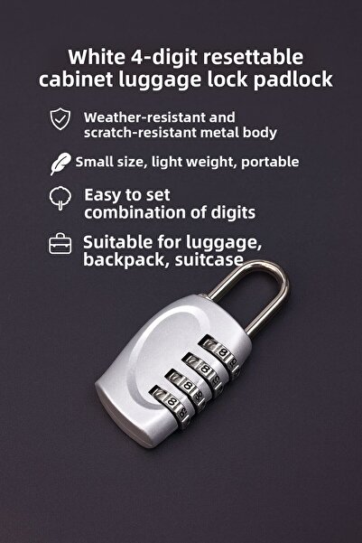 Weather Forecast 25 mm 4 Combination Resettable Cabinet Luggage Bag Lock Padlock Cin538Slv