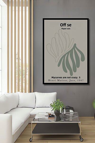 Teona Ahşap Tablou decorativ din lemn dreptunghiular cu aspect de cadru Matisse Papiers Découpés