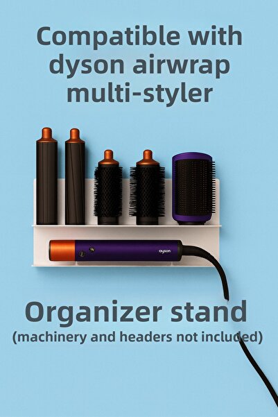VENON SİLVER Organizer Σταντ για Στυλιστικά Μαλλιών Συμβατό με DysonAirwrap Multistyler Κρεμάστρα μπάνιου