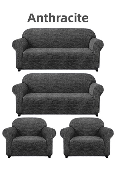 FurkanTicaret 3+3+1+1Husă de canapea Woven Jacquard. cu cauciuc, flexibil, sc...