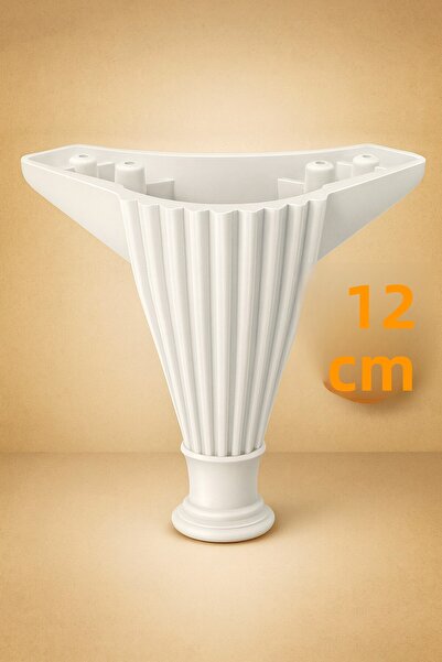 Badem10 Picior Puf Baza Alba - 12 Cm, Mobila Canapea Scaun Picioare Unitate TV