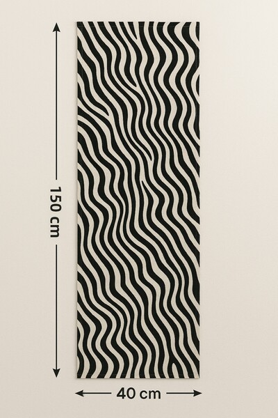 ALASEREN Black and White Zebra Patterned Runner/Tablecloth – Stylish and Modern Table Accessory 40X150 cm