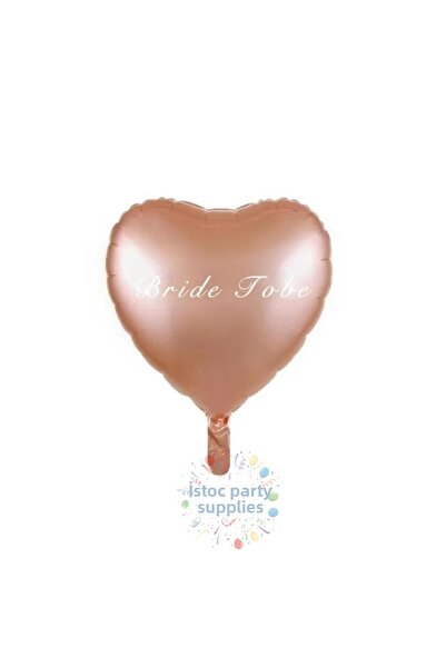 İSTOÇ PARTİ Rose Gold Color Heart Foil Balloon with the Words'Bride to Be' Wr...