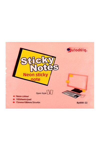 Bigpoint Adhesive Note Paper 75X100Mm Neon Pink X 12 Pieces