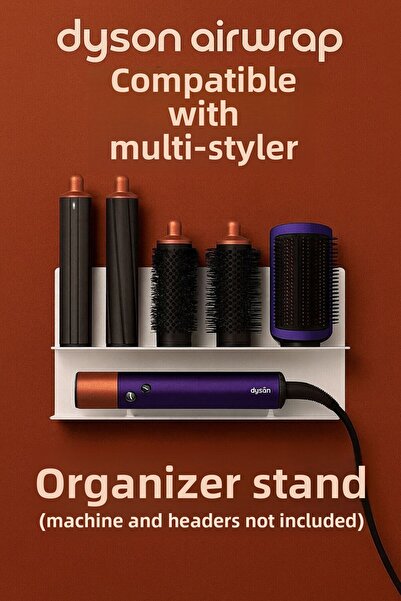 VENON SİLVER Organizer Σταντ για Στυλιστικά Μαλλιών Συμβατό με DysonAirwrap Multistyler Κρεμάστρα μπάνιου