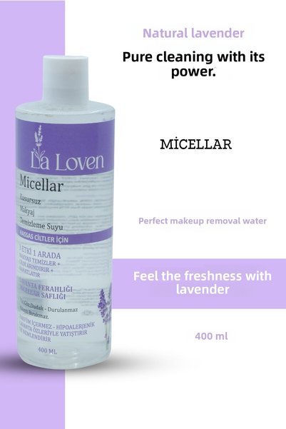 LaLoven Micellar Makeup Cleansing Water 400 ml Contains Natural Lavender Water