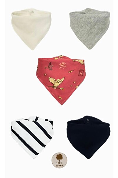 Lumos Trade Unisex Baby Organic Fabric Black and White Patterned Scarf Food B...