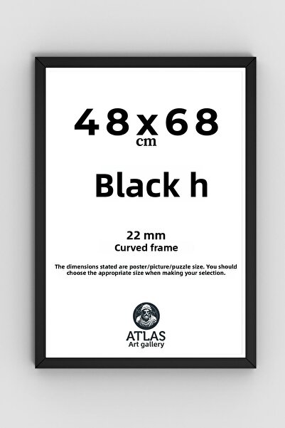 AtlasSG إطار لغز 22 مم 48×68 سم (1000 قطعة) أسود مع غطاء بي في سي