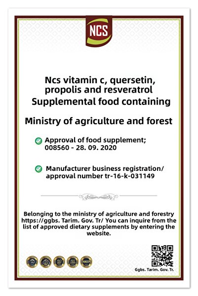 NCS Vitamin C Zinc Propolis 120 Tablets Vitamin D Quercetin Resveratrol