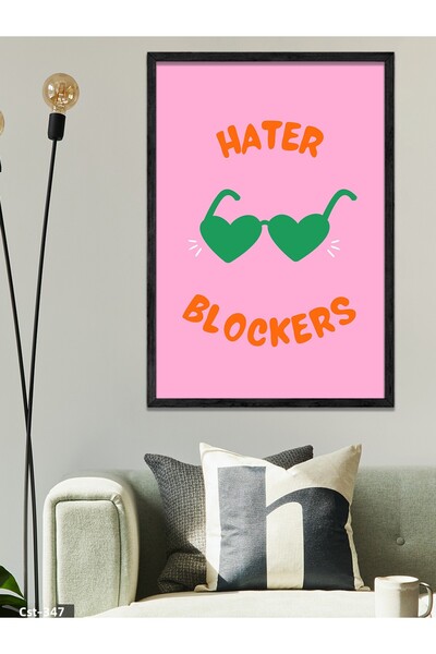 CeSht Εικόνα Hater Blockers με μονοκόμματο μαύρο ξύλινο πλαίσιο