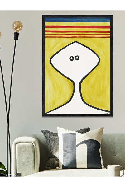 CeSht White Figure One Piece Painting with Black Wooden Frame