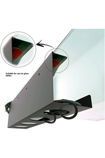 VENON Black Metal Glass Suitable for Desks Cable Management Rack under Desk Cable Management Traycable Organizer