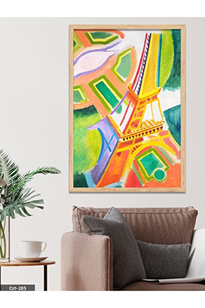 CeSht Pictură colorată într-o singură bucată a Turnului Eiffel cu rama din lemn