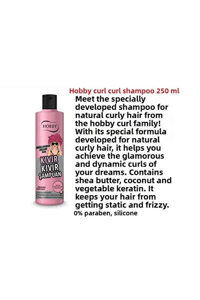 Hobby Kivir Kivir Hair Care Series2, Shampoo, Conditioner, Jelly and Hair Styling Cream