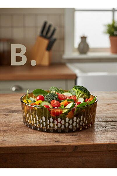 AKDEN STORE وعاء زجاجي للديكور الكريستالي، وعاء عرض، وعاء سلطة