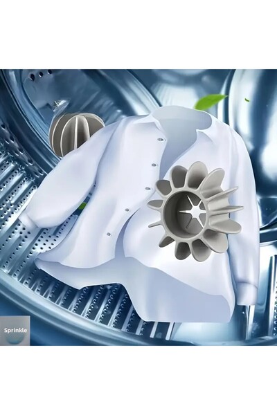 ZEN SPARK 6 Pieces White Small Size Reusable Silicone Laundry Balls, Lint Remover, Wrinkle Reducer