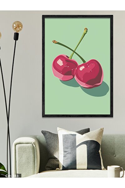 CeSht Cherry One Piece Black Wooden Framed Painting