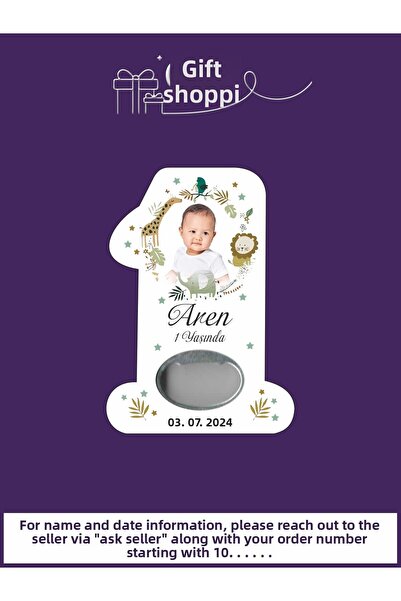 giftshoppi صور - هدايا مغناطيسية لعيد ميلاد المولود الجديد على شكل رقم سفاري ...