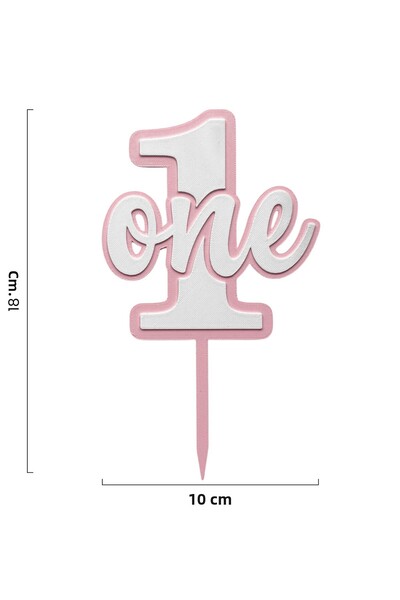 DECOROMA Pink Baby Girl 1 Year Old Cake Topper (1St Birthday Cake Topper)