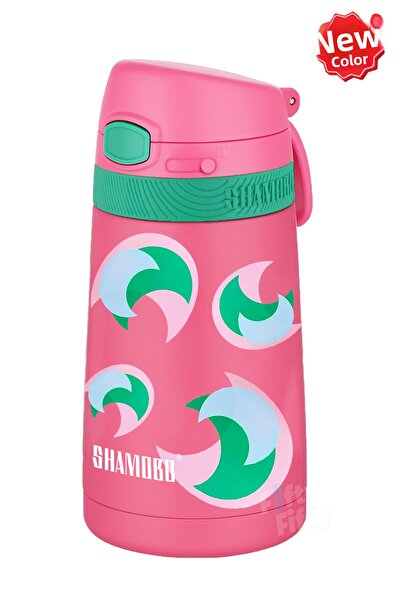 Shamobo Set of 2 Steel Thermos with Straw 350ml -6 Hours Heat Insulation-