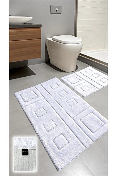 Chandler Home Tohma Cotton Bath Mat Set – 2-Piece Woven Base, Soft Textured Design
