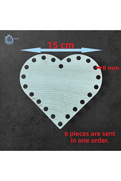 ASUDE HEDİYELİK Cremă pentru inimă din lemn 15 cm 6 buc. Tavă din bambus Plac...