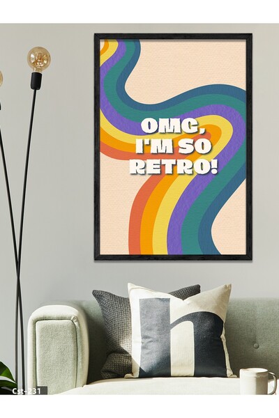 CeSht Omg, sunt atât de retro! Tablou dintr-o singură bucată cu rama din lemn...