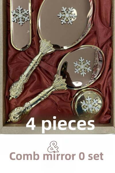 Dantelux Σετ καθρέφτη και χτένας 4 τεμαχίων (Σετ τουαλέτας προίκας) - Χρυσό