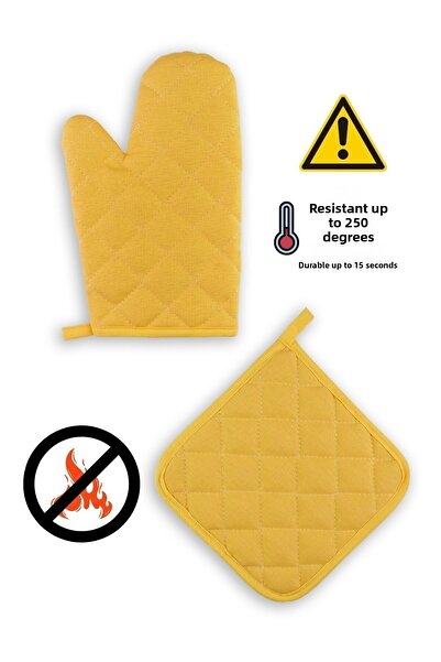 sevilya قفاز فرن مقاوم للحريق ومقبض فرن (1 قفاز 1 مقبض)